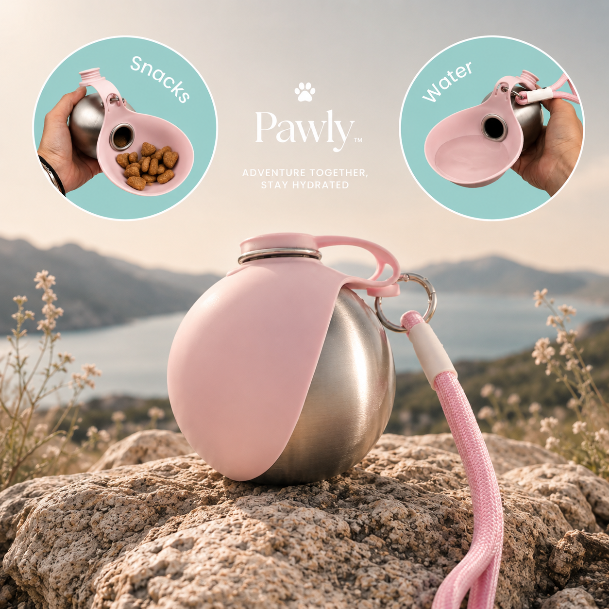 Pawly™ Hydro — Gourde Portable 2-en-1 pour Chiens