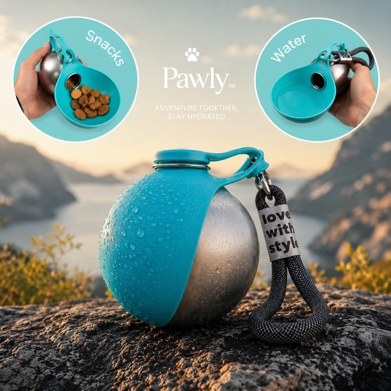 Pawly™ Hydro — Gourde Portable 2-en-1 pour Chiens
